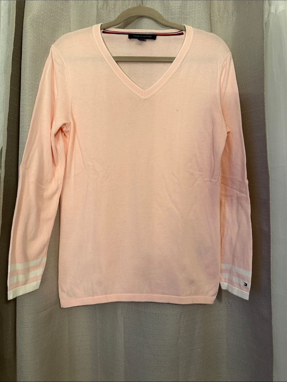 Tommy Hilfiger Light Pink V-Neck Sweater